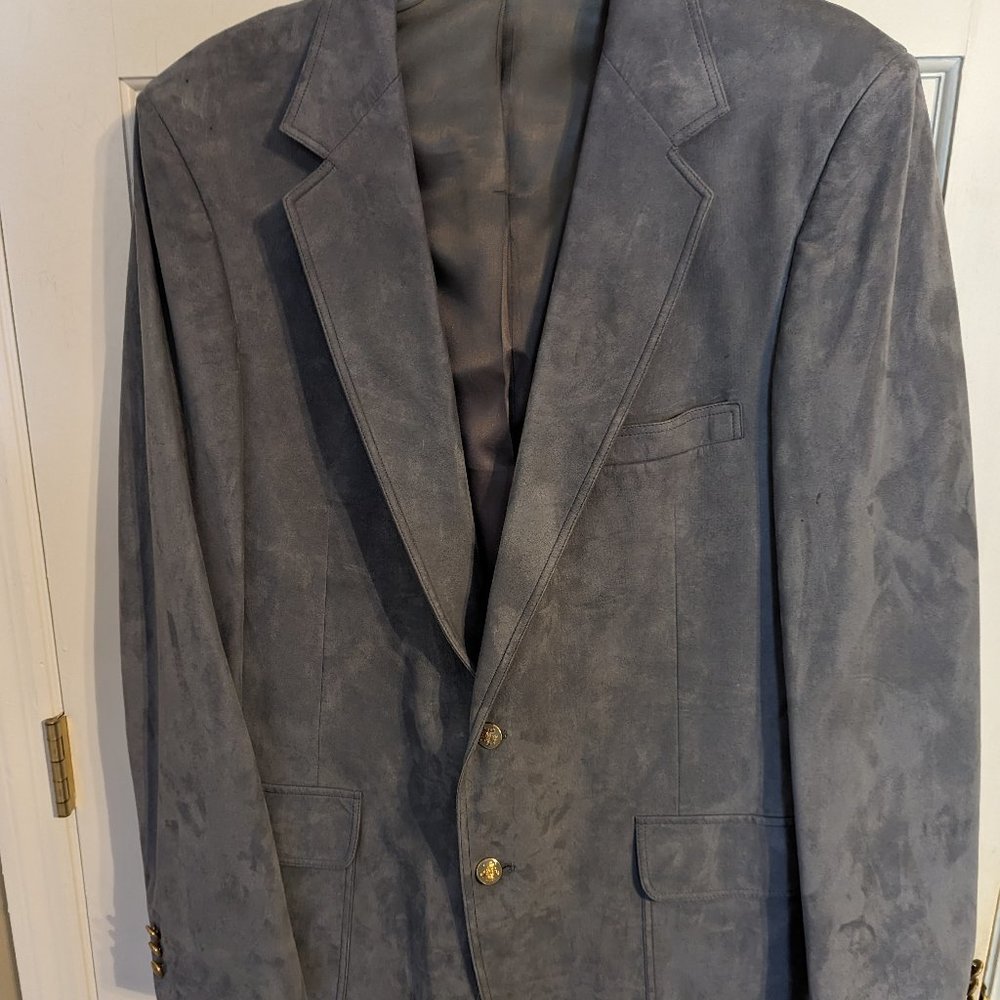 Golden Lancer Men's Suede Powder Blue Blazer sz 42 Imported Materials USA Made